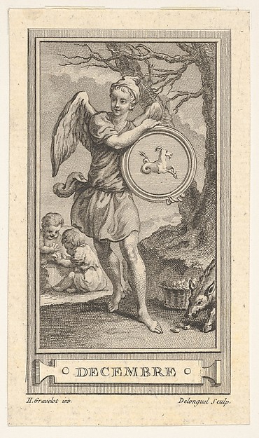 Decembre, from the  Almanach iconologique