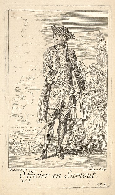 Man in officer's dress, with sword hanging at left hip, shown in frontal view with his head turned toward the left, trees beyond