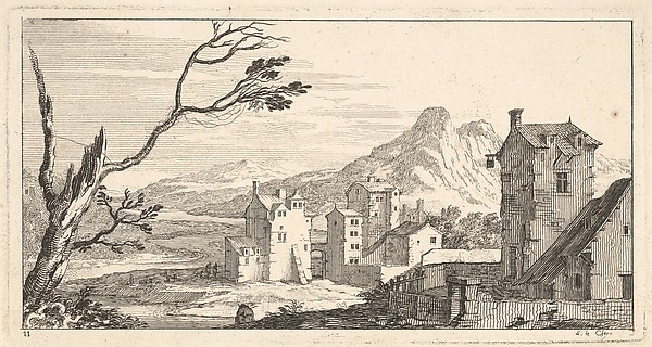 View of a City, plate XI from Livre de paysages dédié à Monsieur de Beringhen