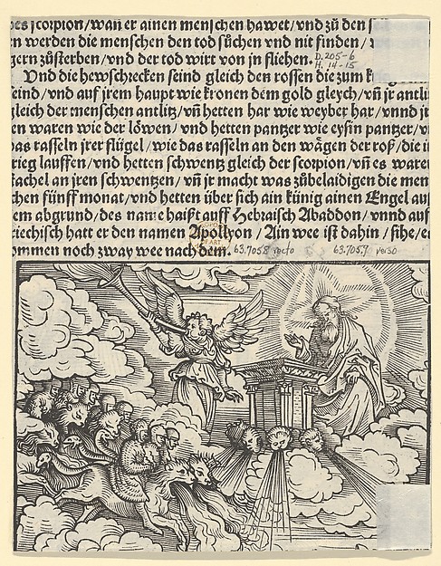 The Destroying Angels (fragment), plate 9 from "The Apocalypse" by Hans Burgkmair