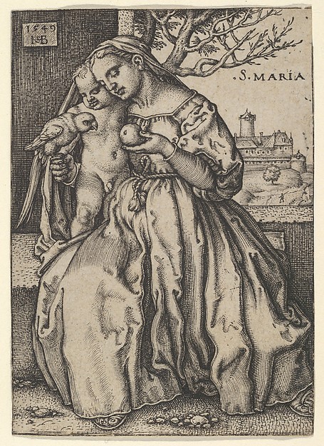 The Virgin and Child with the Parrot by Sebald Beham