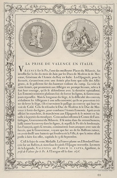 Medal commemorating the Capture of Valencia in Italy (La Prise de Valence en Italie)