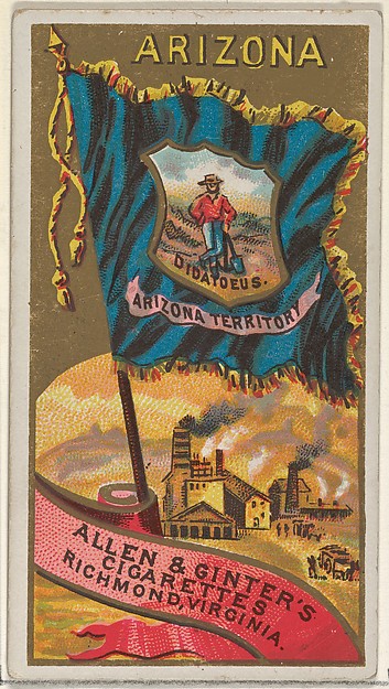 Arizona, from Flags of the States and Territories (N11) for Allen & Ginter Cigarettes Brands