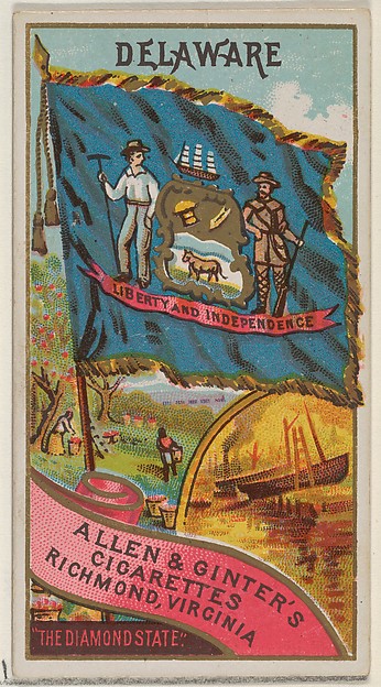 Delaware, from Flags of the States and Territories (N11) for Allen & Ginter Cigarettes Brands