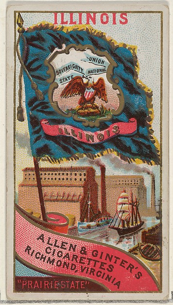 Illinois, from Flags of the States and Territories (N11) for Allen & Ginter Cigarettes Brands