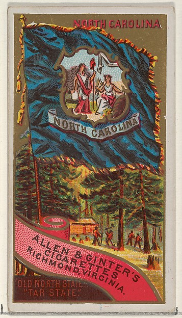 North Carolina, from Flags of the States and Territories (N11) for Allen & Ginter Cigarettes Brands