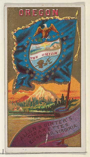 Oregon, from Flags of the States and Territories (N11) for Allen & Ginter Cigarettes Brands