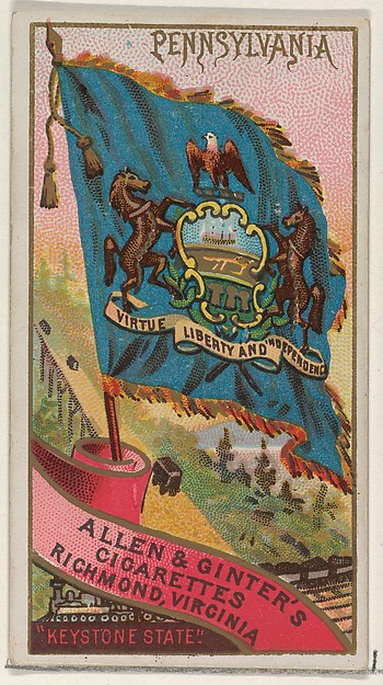 Pennsylvania, from Flags of the States and Territories (N11) for Allen & Ginter Cigarettes Brands