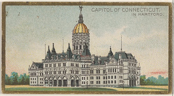Capitol of Connecticut in Hartford, from the General Government and State Capitol Buildings series (N14) for Allen & Ginter Cigarettes Brands