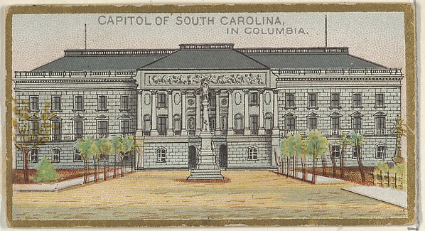 Capitol of South Carolina in Columbia, from the General Government and State Capitol Buildings series (N14) for Allen & Ginter Cigarettes Brands