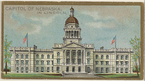 Capitol of Nebraska in Lincoln, from the General Government and State Capitol Buildings series (N14) for Allen & Ginter Cigarettes Brands