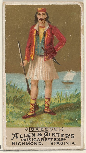 Greece, from the Natives in Costume series (N16) for Allen & Ginter Cigarettes Brands