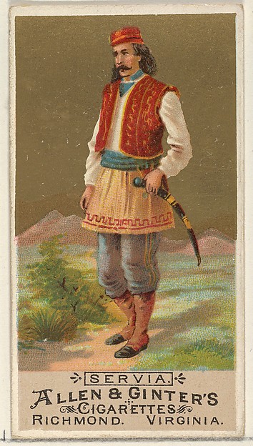 Serbia, from the Natives in Costume series (N16) for Allen & Ginter Cigarettes Brands