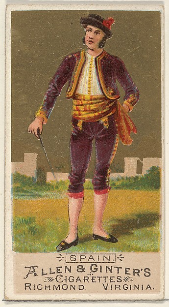 Spain, from the Natives in Costume series (N16) for Allen & Ginter Cigarettes Brands