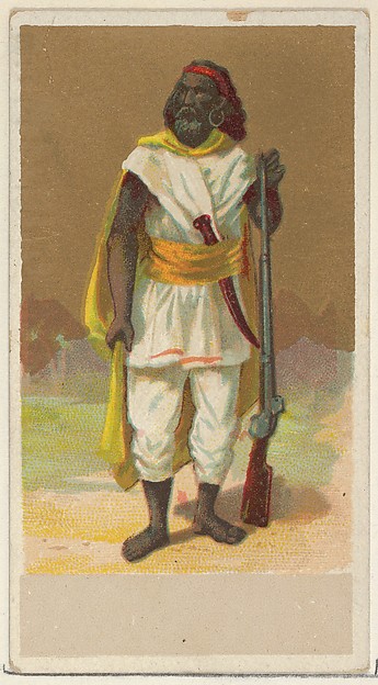 Abyssinia, from the Natives in Costume series (N16), Teofani Issue, for Allen & Ginter Cigarettes Brands