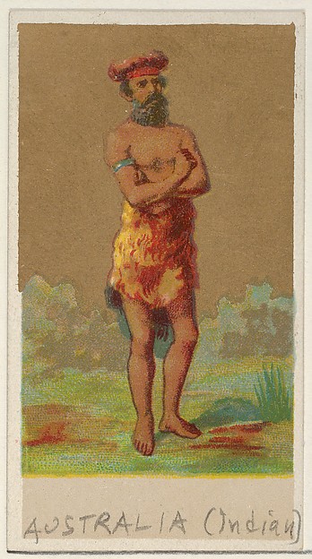 Australia (Indian), from the Natives in Costume series (N16), Teofani Issue, for Allen & Ginter Cigarettes Brands