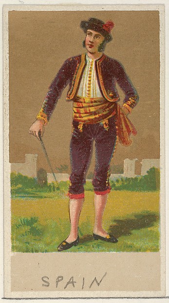 Spain, from the Natives in Costume series (N16), Teofani Issue, for Allen & Ginter Cigarettes Brands