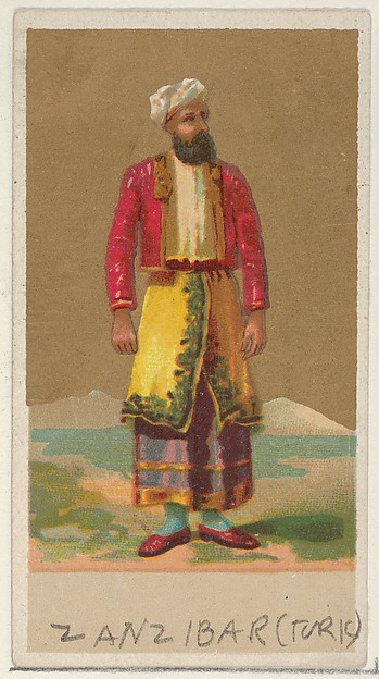 Zanzibar (Turk), from the Natives in Costume series (N16), Teofani Issue, for Allen & Ginter Cigarettes Brands