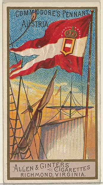 Commodore's Pennant, Austria, from the Naval Flags series (N17) for Allen & Ginter Cigarettes Brands by Allen & Ginter, The Metropolitan Museum of Art