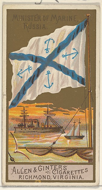 Minister of Marine, Russia, from the Naval Flags series (N17) for Allen & Ginter Cigarettes Brands