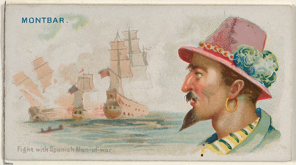 Montbars, Fight with Spanish Men-of-War, from the Pirates of the Spanish Main series (N19) for Allen & Ginter Cigarettes