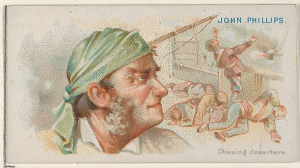 John Phillips, Chasing Deserters, from the Pirates of the Spanish Main series (N19) for Allen & Ginter Cigarettes