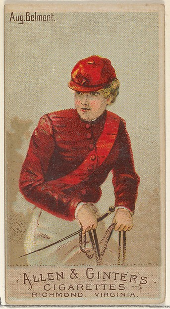 August Belmont, from the Racing Colors of the World series (N22a) for Allen & Ginter Cigarettes by Allen & Ginter, The Metropolitan Museum of Art