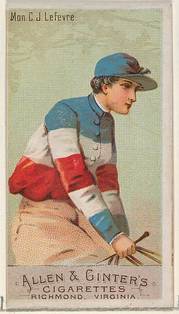 Mon. C.J. Lefevre, from the Racing Colors of the World series (N22a) for Allen & Ginter Cigarettes by Allen & Ginter, The Metropolitan Museum of Art