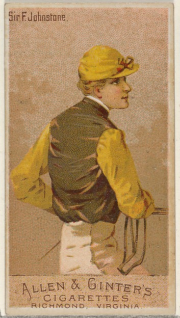 Sir F. Johnstone, from the Racing Colors of the World series (N22a) for Allen & Ginter Cigarettes