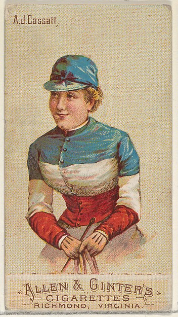 A.J. Cassatt, from the Racing Colors of the World series (N22b) for Allen & Ginter Cigarettes by Allen & Ginter, The Metropolitan Museum of Art