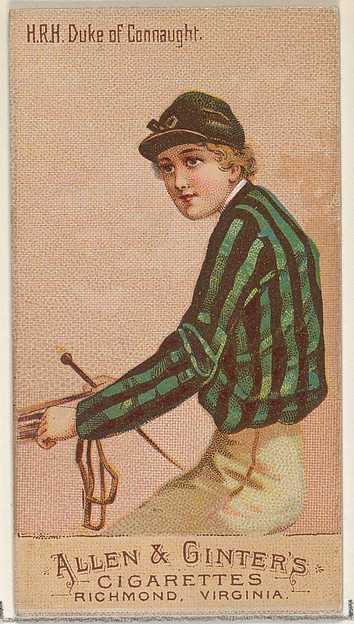 H.R.H. Duke of Connaught, from the Racing Colors of the World series (N22b) for Allen & Ginter Cigarettes