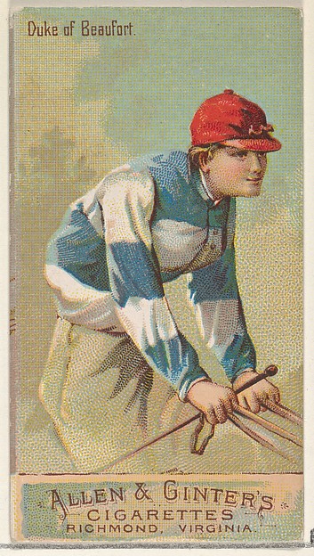 Duke of Beaufort, from the Racing Colors of the World series (N22b) for Allen & Ginter Cigarettes