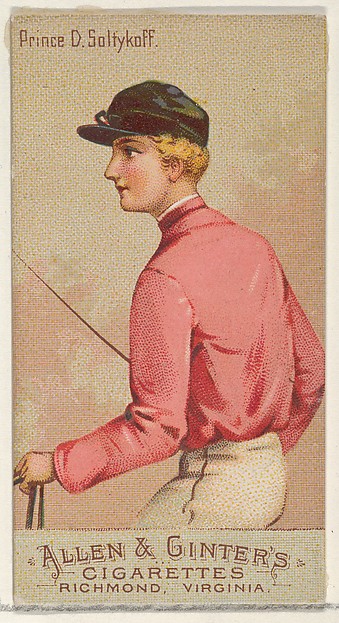 Prince D. Saltykoff, from the Racing Colors of the World series (N22b) for Allen & Ginter Cigarettes