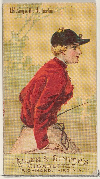 H.M. King of the Netherlands, from the Racing Colors of the World series (N22b) for Allen & Ginter Cigarettes by Allen & Ginter, The Metropolitan Museum of Art