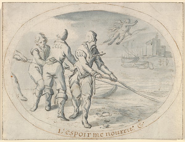 Emblem Drawing ("Hope sustains me")