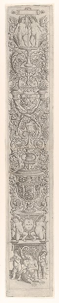 A Nereid and Two Children Playing Musical Instruments, from Twelve Ornamental Panels