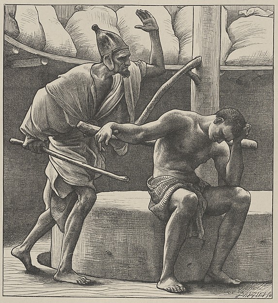 Samson at the Mill, from "Dalziels' Bible Gallery"