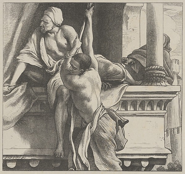 The Spies Escape, from "Dalziels' Bible Gallery"