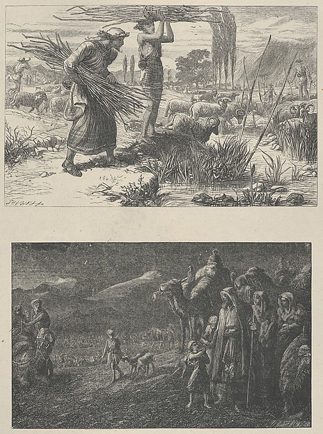 Jacob and the Flocks of Laban–Jacob's Departure from Laban, from "Dalziels' Bible Gallery"