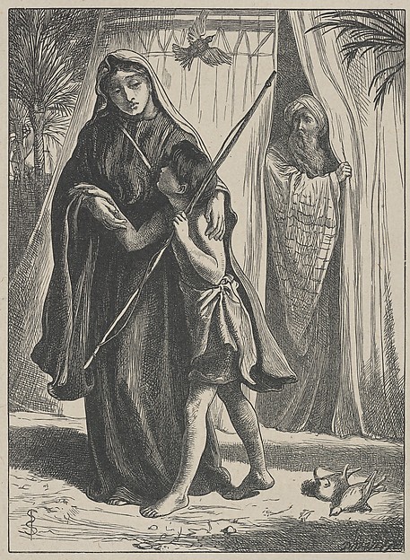 Hagar and Ishmael, from "Dalziels' Bible Gallery"