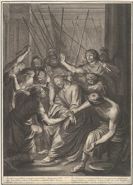 Christ Mistreated by Guards, from The Passion of Christ, plate 11 by Grégoire Huret