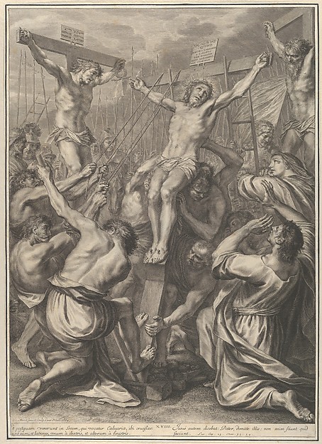 Christ on Raised on the Cross, from The Passion of Christ, plate 19 by Grégoire Huret