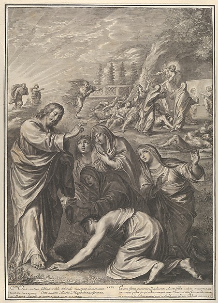 The Holy Women at Christ's Tomb, from The Passion of Christ, plate 20 by Grégoire Huret