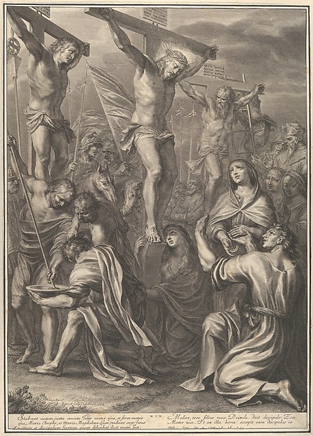 Christ on the Cross with St. Mary and St. John, from The Passion of Christ, plate 19 by Grégoire Huret