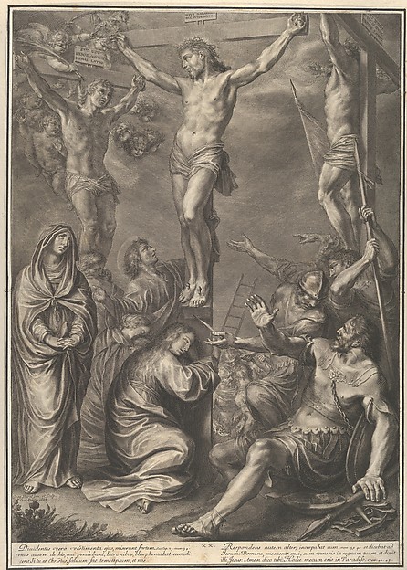 Christ on the Cross Speaks with the Good Prisoner, from The Passion of Christ, plate 20 by Grégoire Huret