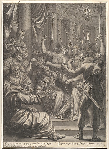 Christ Before Caiaphas, from The Passion of Christ, plate 10 by Grégoire Huret
