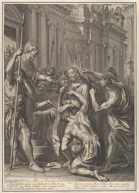 Christ Before Herod, from The Passion of Christ, plate 12 by Grégoire Huret