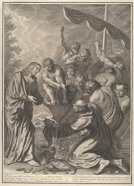 Miraculous Draught of Fishes, from The Passion of Christ, plate 29 by Grégoire Huret