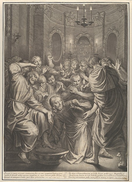 Christ Washing the Feet of His Disciples, from The Passion of Christ, plate 4 by Grégoire Huret