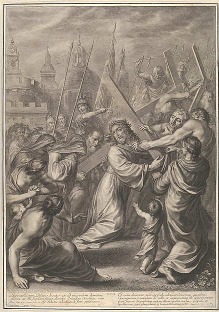 Christ Carrying the Cross, from The Passion of Christ, plate 17 by Grégoire Huret